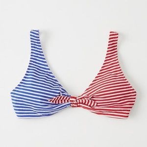 Abercrombie Red White & Blue Seersucker Bikini Top